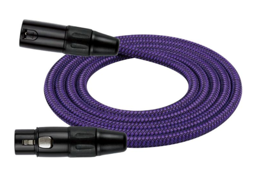 [MWC-270PB10M/PUA-20AWG] CABLE PARA MICROFONO KIRLIN, XLR MACHO - XLR HEMBRA, CAPA DE TELA PURPURA RAYADO, 10 METROS