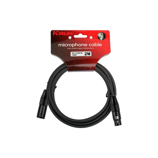 [MPC-270PB-2M/BK-20AWG] CABLE PARA MICROFONO KIRLIN, XLR MACHO - XLR HEMBRA, CAPA LISO NEGRO, 2 METROS
