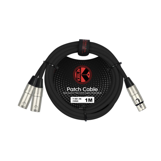 [Y-303PB-1M/BK-24AWG] CABLE (Y), KIRLIN, 2X XLR MACHO - 1X XLR HEMBRA, CAPA LISO NEGRO, 1 METRO