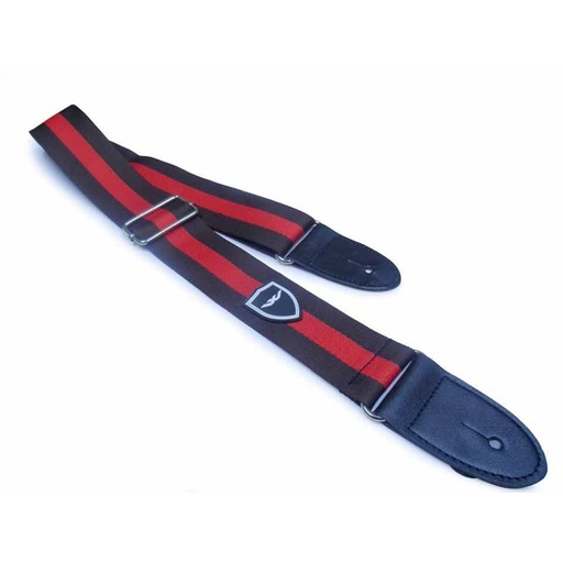 [WS-07BR] CINCHO BOCHELI, PARA GUITARRA/BAJO, FRANJAS MARRON Y ROJO