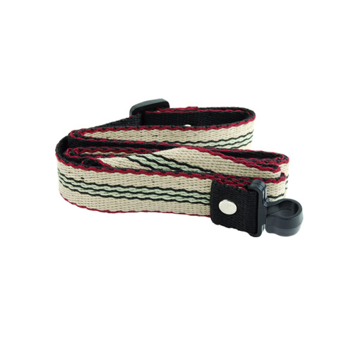[ZGS-P140MI] CINCHO ZEBRA, TIPO TALI (COLLAR), PARA GUITARRA ACUSTICA, CLASICA, UKULELE, BEIGE, FRANJAS NEGRO Y CON ORILLA ROJO