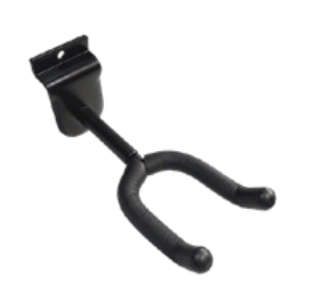 [XG317] COLGADOR PARA SLATWALL, PARA GUITARRA ELECTRICA O ACUSTICA/UKULELE/ NEGRO