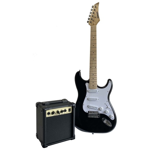 [GH-EGS111-10BK] COMBO GUITARRA ELECTRICA  HENDRIX, TIPO STRATOCASTER, INCLUYE: AMPLIFICADOR, ESTUCHE Y ACCESORIOS, NEGRO