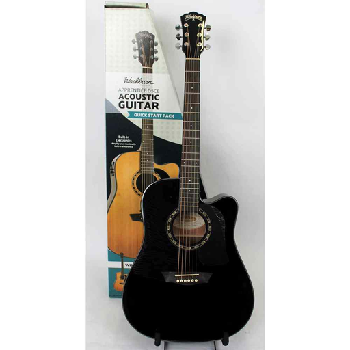 [AD5CEBPACK-A-U] COMBO GUITARRA ELECTROACUSTICA WASHBURN, INCLUYE: ESTUCHE, CINCHO Y PUAS