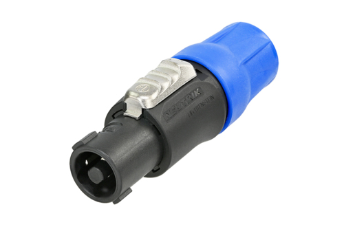 [NL4FC] CONECTOR NEUTRIK, SPEAKON, 4 CONTACTOS, COLOR NEGRO CON AZUL, NUEVA VERSION