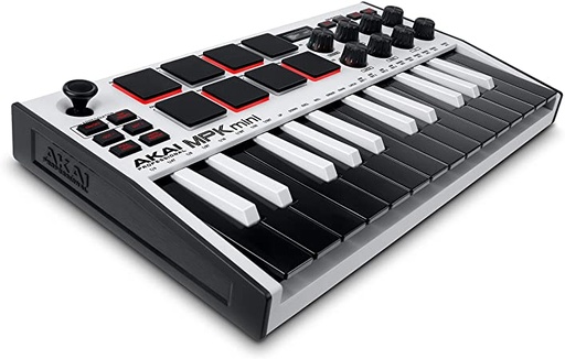 [MPKMINI3W] CONTROLADOR MIDI AKAI, USB, 25 MINI TECLAS, MIDI VIP3.0, BLANCO