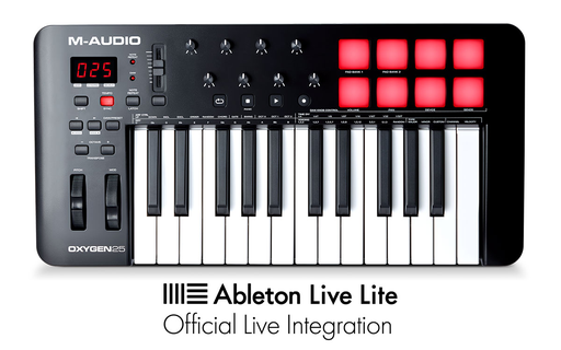 [OXYGEN25 MKV] CONTROLADOR MIDI M-AUDIO, USB, 25 MINI TECLAS, MIDI, COLOR NEGRO