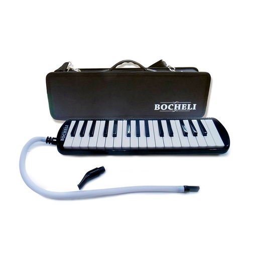 [YWMD-32BK] FLAUTA MELODICA BOCHELI, 32 NOTAS, NEGRO, CON FUNDA