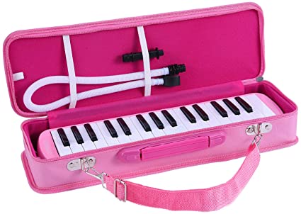 [YWMD-32PK] FLAUTA MELODICA BOCHELI, 32 NOTAS, ROSADO, CON FUNDA