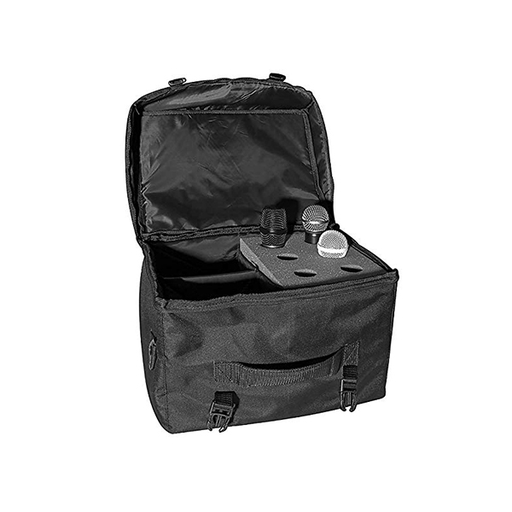 [MB7006] FUNDA ON-STAGE, PARA 6 MICROFONOS Y CABLES, COLOR NEGRO