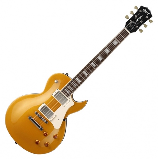 [CR200 GT] GUITARRA ELECTRICA CORT, LES PAUL, MADERA CAOBA, MARFIL, JATOBA, COLOR GOLD TOP, INCLUYE FUNDA