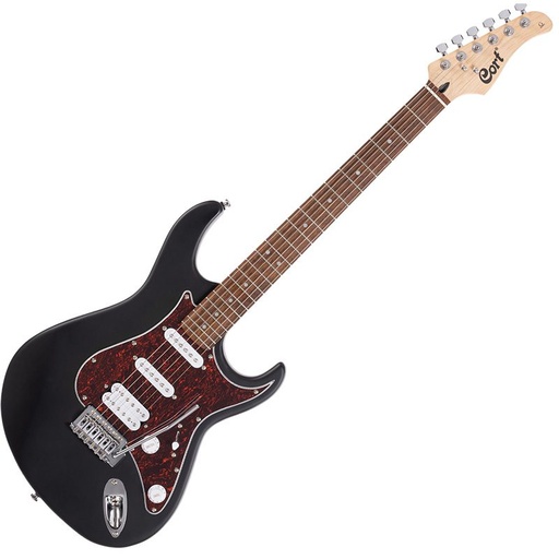[G110 OPBK] GUITARRA ELECTRICA CORT, MADERA ALAMO, ARCE, JATOBA, COLOR NEGRO PORO ABIERTO, INCLUYE FUNDA