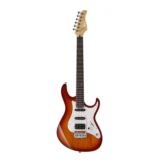 [G250 TAB] GUITARRA ELECTRICA CORT, MADERA TILO, ARCE DURO, JATOBA, PASTILLAS BLUEBUCKER PRO, COLOR EXPLOSION DE TABACO, INCLUYE FUNDA