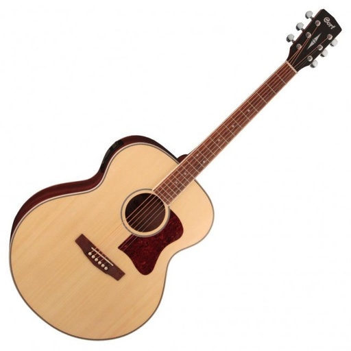 [CJ-MEDX NAT] GUITARRA ELECTROACUSTICA CORT, JUMBO, COMBINACION DE MADERA ABETO, CAOBA, COLOR NATURAL, CON FUNDA