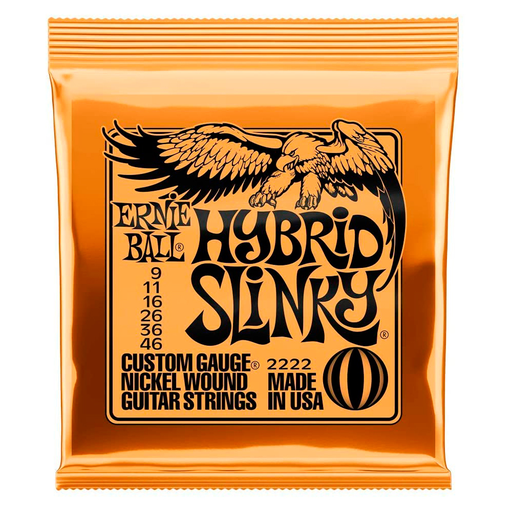 [P02222] JUEGO DE CUERDAS ERNIE BALL, PARA GUITARRA ELECTRICA, HIBRIDO, METAL .009-52