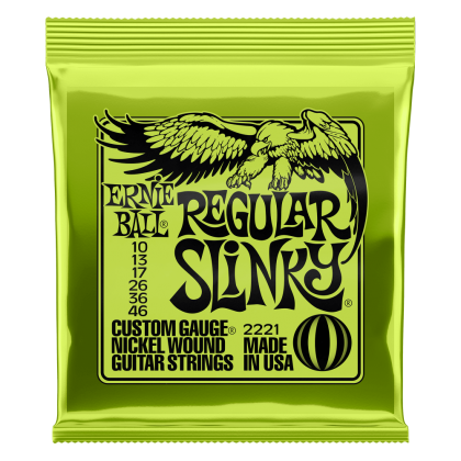[P02221] JUEGO DE CUERDAS ERNIE BALL, PARA GUITARRA ELECTRICA, REGULAR SLINKY, CALIBRE .010-46