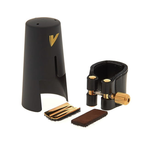 [LC27P] JUEGO SAXOFON ALTO VANDOREN, TAPA BOQUILLA, ABRASADERA DE CUERO, TORNILLO DE PRESION CHAPADO EN ORO