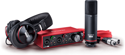 [SCARLETT 2I2 STUDIO PACK G3] KIT DE INTERFAZ DE AUDIO SCARLETT FOCUSRITE, SCARLET 2I2, MICROFONO CM25 MkIII, AUDIFONOS HP60 MkIII