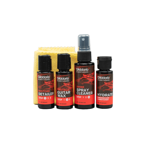 [PW-GC-B01 ESSENTIAL] KIT FUNDAMENTOS PARA EL CUIDADO DE GUITARRA/BAJO PLANET WAVES, RESTAURADOR, PROTECTOR, PULIDOR, HIDRATANTE