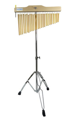 [LB-YWB-W25] LLUVIA ( TUBELES )PERCUSION BOCHELI, 25 NOTAS DORADOS, CON SOPORTE CROMADO