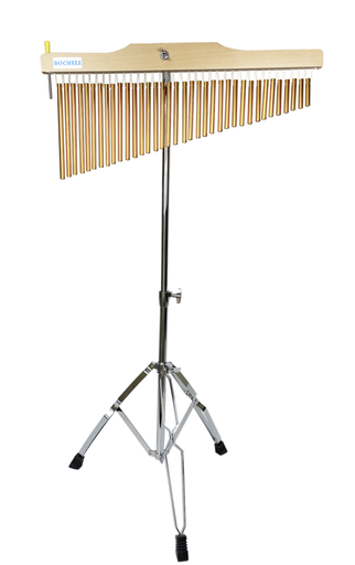 [LB-YWB-W36] LLUVIA ( TUBELES )PERCUSION BOCHELI, 36 NOTAS DORADOS, CON SOPORTE CROMADO