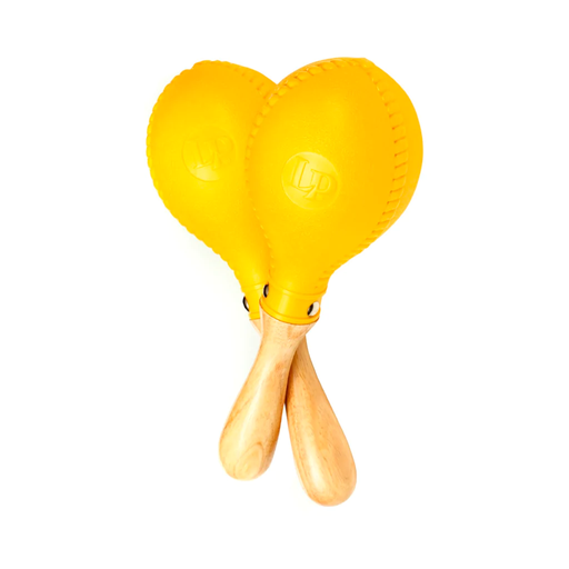 [LP281] MARACAS LP 2 MARACAS, MANGO DE MADERA Y PUNTA DE PLASTICO, AMARILLO