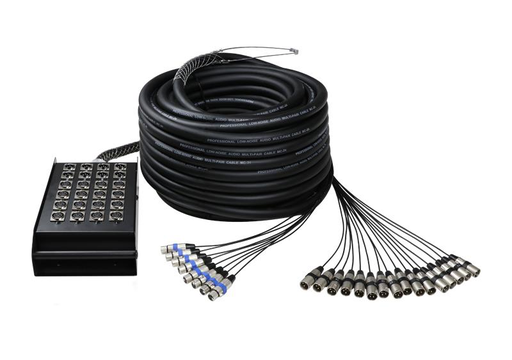 [MTB-2402-30M/BK] MEDUSA PARA ESCENARIO ( SNAKE ) KIRLIN, 16 ENTRADAS XLR, 8 SALIDAS XLR, 30 METROS DE LONGITUD