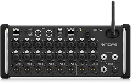 [MR18] MEZCLADORA DIGITAL DE RACK MIDAS, MR 18, PREAMP MIDAS, MODULO WIFI INTEGRADO