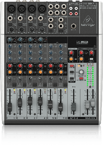 [1204USB] MEZCLADORA PASIVA BEHRINGER, XENYX, 12 ENTRADAS (4XLR) (2 STEREO) (RCA) 2/2 BUSES, INTERFACE