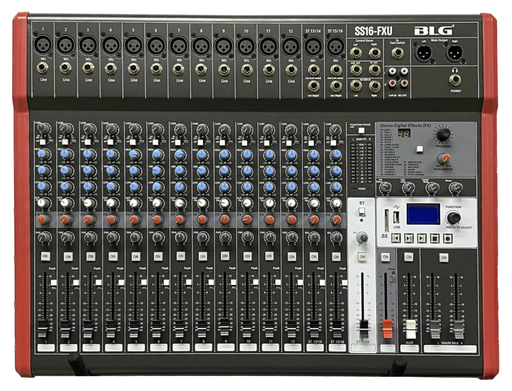 [BLG-SS16-FXU] MEZCLADORA PASIVA BLG, 14 ENTRADAS XLR Y 2 ESTEREO, DSP CON 24 FX, MP3/BT/USB/REC