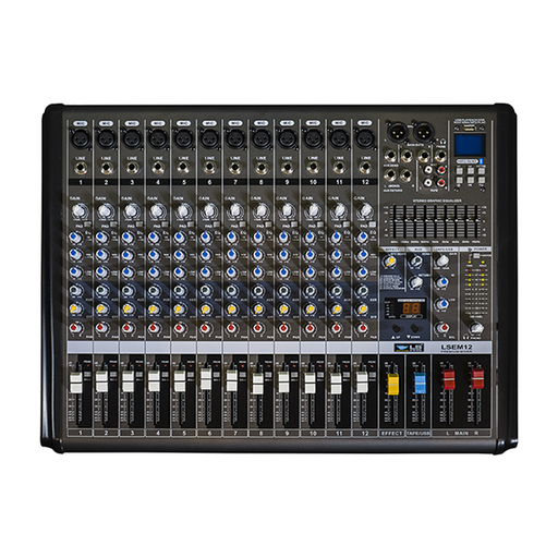 [LSEM12 BT] MEZCLADORA PASIVA LS SYSTEMS, 12 ENTRADAS (12 XLR/LINE) , USB PLAYBACK, FX, BLUETOOTH