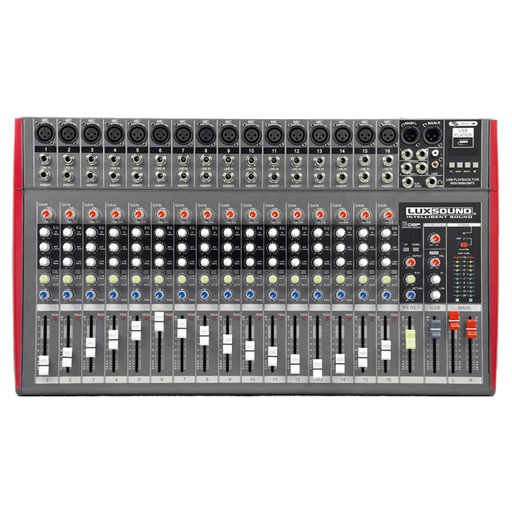 [MS1612USB] MEZCLADORA PASIVA, LUX SOUND, 16 ENTRADAS XLR, 1 ENTRADA TAPE, FX