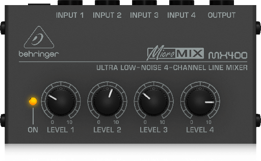 [MX400] MICRO MEZCLADOR BEHRINGER, SERIE MICRO MIX, 4 ENTRADAS DE LINEA, 1 SALIDA DE LINEA