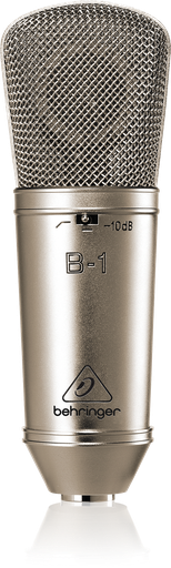 [B-1] MICROFONO CONDENSADO BEHRINGER, DE DIAFRAGMA GRANDE, PARA STUDIO, INCLUYE MONTAGE Y FILTRO