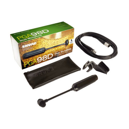 [PGA98D-XLR] MICROFONO CONDENSADO SHURE, CUELLO DE GANSO, PARA INSTRUMENTO, CAJA, TOMS, CONGAS, BONGO