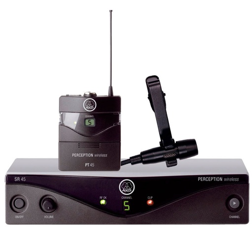 [WMS45] MICROFONO DE SOLAPA AKG, INALAMBRICO, SALIDA XLR, BODYPACK, CARDIODE, CONDENSADO, UHF CON ALCANCE DE 30M