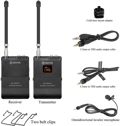 [BOY-M-LEV-WFM12] MICROFONO DE SOLAPA BOYA, INALAMBRICO, SALIDA 3.5, PARA VIDEO DSLR Y CELULAR, PATRON OMNI-DIRECIONAL
