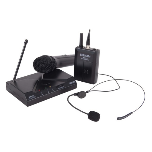 [WM101DMV2] MICROFONO DINAMICO EIKON, INALAMBRICO, UHF, DOBLE CANAL, CON RECEPTOR, 50 Hz -15 KHz
