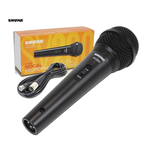 [SV200] MICROFONO DINAMICO SHURE, MULTI PROPOSITO, CARDIOIDE, CHASIS NEGRO, CON CABLE XLR A XLR