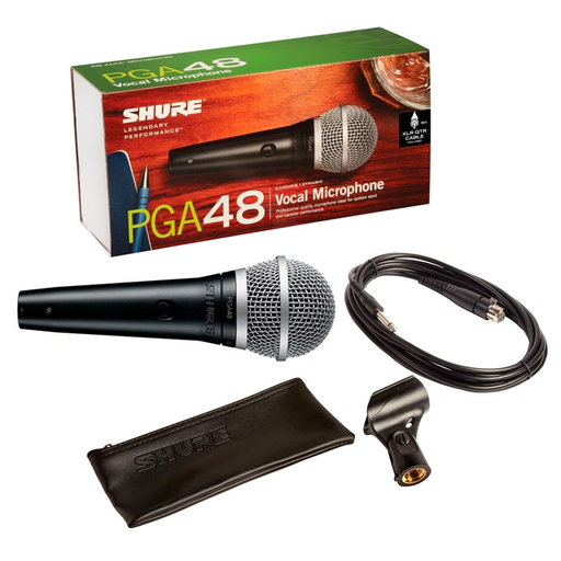 [PGA48-XLR] MICROFONO DINAMICO SHURE, PARA VOCES, CARDIOIDE, CHASIS NEGRO, CON CABLE XLR A XLR