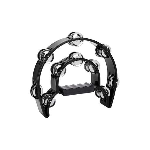 [YWTW-20BK] PANDERETA BOCHELI, DOBLE MEDIA LUNA, NEGRO