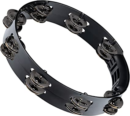 [HTT-10BK] PANDERETA MEINL, 2 FILAS, 16 ANILLOS DOBLES, COLOR NEGRO
