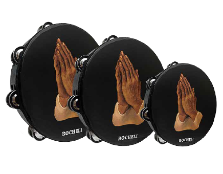 [YWTH10-6S] PANDERO BOCHELI, 10 PULGADAS, ARO NEGRO, DISEÑO MANOS ENSAMBLADAS