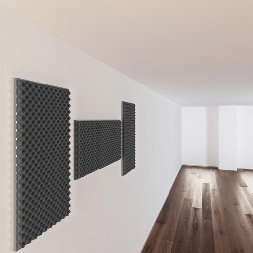 [AIX-SH002-O-C-SR] PANEL ACUSTICO SH002 AIX FOAM, ONDULADA CARBON, COLOR ANTRACITA, 100CM X 50CM X 4CM