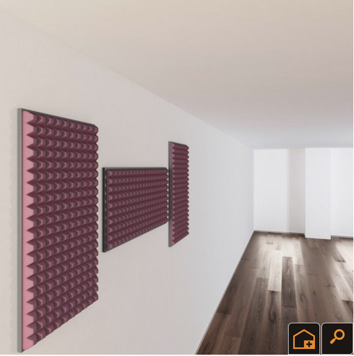 [AIX-SH005-T-F-CR] PANEL ACUSTICO SH005 AIX FOAM, TIPO TRAPEZOIDAL, COLOR FRAMBUESA, CON RETARDANTE DE LLAMAS