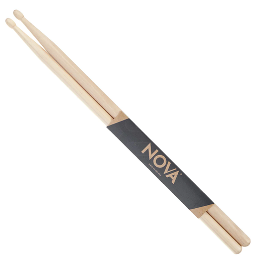 [N5B] PAR DE BAQUETAS NOVA BY VIC FIRTH, SERIE 5B, PUNTA DE DE MADERA, COLOR NATURAL