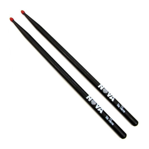 [N5BNB] PAR DE BAQUETAS NOVA BY VIC FIRTH, SERIE 5B, PUNTA DE NYLON, COLOR NEGRO