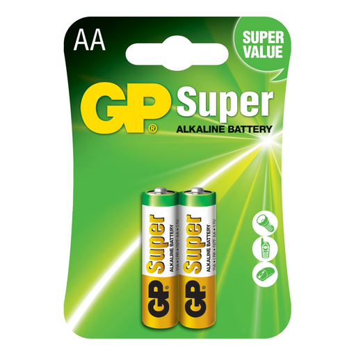[GP15A-2UE2] PAR DE BATERIAS AA GP, SUPER ALKALINA