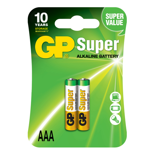 [GP24A-2UE2] PAR DE BATERIAS AAA GP, SUPER ALKALINA
