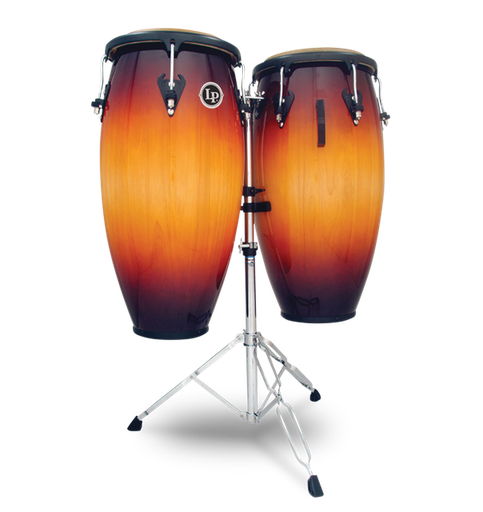 [M846S-VSB] PAR DE CONGA LP, SERIE MATADOR CUSTOM, 11 + 11 3/4, MADERA Siam Oak, COLOR SONBURST, CON SOPORTE CROMADO